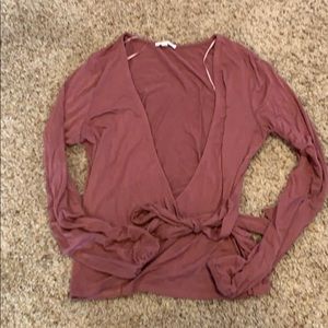 Wrap long sleep blouse